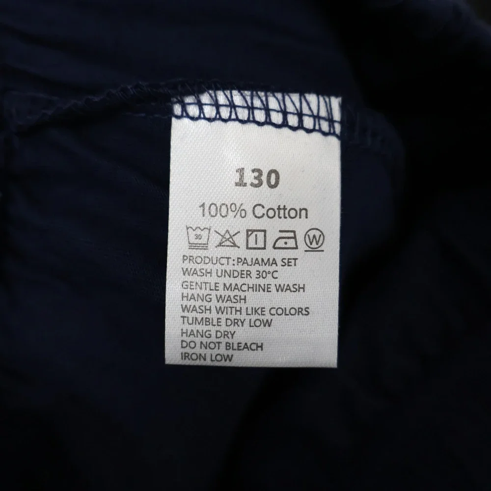 Umeyda Pajama Set Kids Size 130/5T Blue Classic Piping Cotton‎ Long Sleeve NWOT